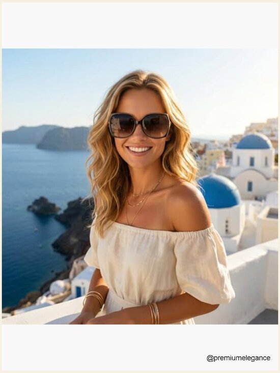 Oversized Square Cat Eye Sunglasses with Gradient Lenses and UV Protection main image 4
